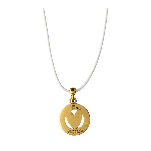 Agios necklace with golden heart coin pendant in 925 silver with golden enamel 2