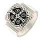 Agios ring of Saint Benedict, rhodium-plated 925 silver s1