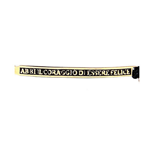 Bracciale corda targhetta Agios dorato brunito argento 925  3