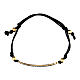 Bracciale corda targhetta Agios dorato brunito argento 925  s1