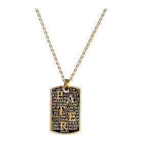 Pater Benedictus necklace, burnished gold plated 925 silver