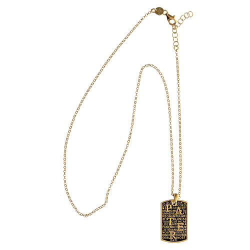 Collana Agios pater argento 925 dorato brunito  3