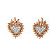 Sacred heart earrings 925 silver rose zircon Agios s1