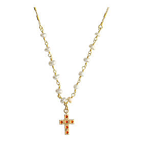 Lumae Patronus red zircon cross necklace Agios Gioielli silver 925