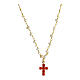 Lumae Patronus red zircon cross necklace Agios Gioielli silver 925 s1