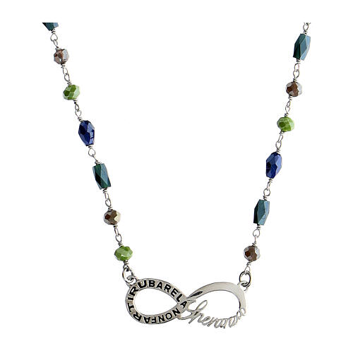 Color Infinitum necklace by Agios, blue and green stones, 925 silver 1