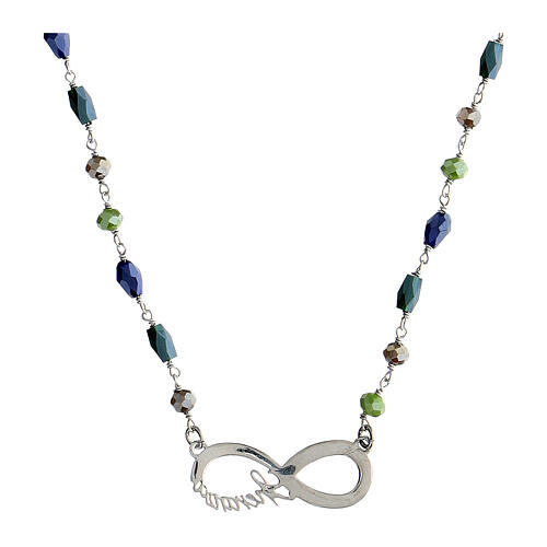 Color Infinitum necklace by Agios, blue and green stones, 925 silver 2