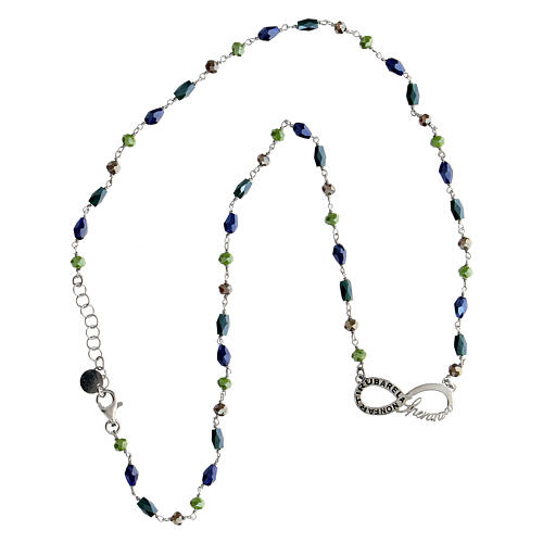 Color Infinitum necklace by Agios, blue and green stones, 925 silver 3