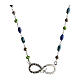Color Infinitum necklace by Agios, blue and green stones, 925 silver s1