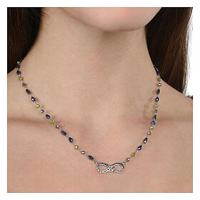 Collier Color Infinitum Agios vert bleu argent 925