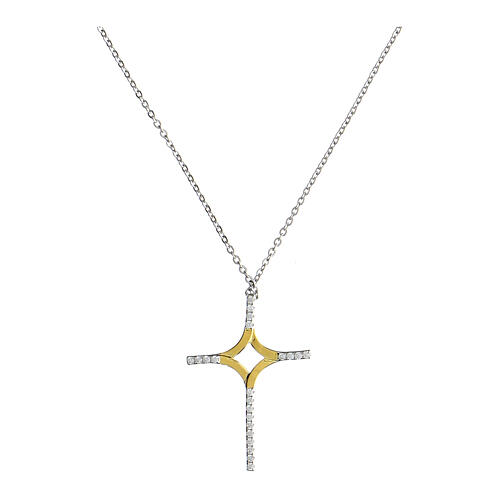 Collana Illumina argento bicolore Agios zirconi 1