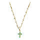 Cross necklace Lumae Patronus pearls green stones golden silver Agios  s2
