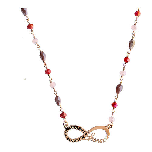 Color Infinitum necklace by Agios, multicoloured stones, rosé 925 silver 1