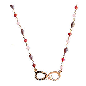Collana Color Infinitum grani multicolor Agios gioielli argento rosé