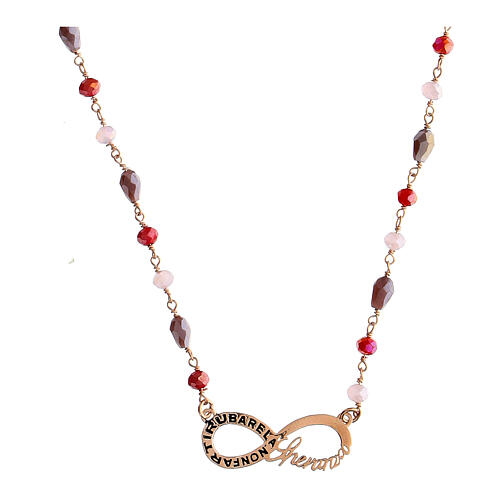 Multicolor Infinitum bead necklace Agios rose silver  1