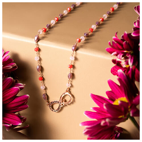 Multicolor Infinitum bead necklace Agios rose silver  6