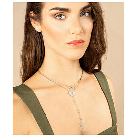 Kette von Agios, Circum, 925er Silber, vergoldet, weiße Zirkone