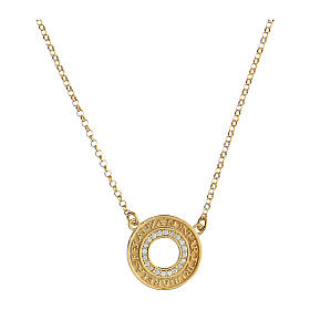 Golden Circum necklace silver white zircons Agios 