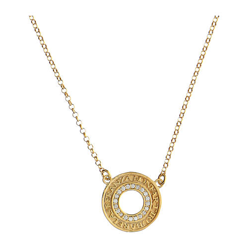 Golden Circum necklace silver white zircons Agios  1
