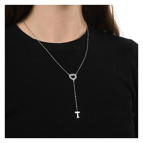 Rosenkranz von Agios, Herz, Speranza, 925er Silber, rhodiniert 2