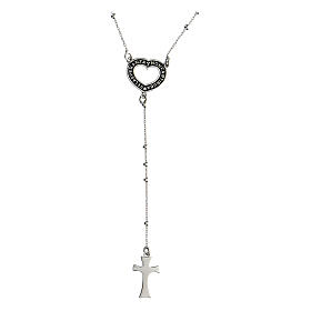 Agios rosary, Non Farti Rubare la Speranza, rhodium-plated 925 silver