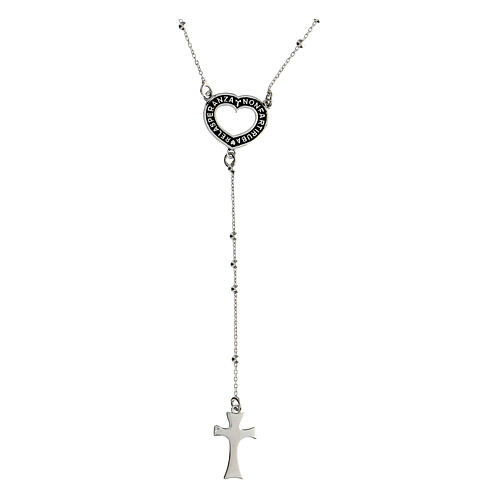 Rosary Don't let your hope be stolen Agios rhodium plated 925 silver 1