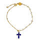 Lumae Patronus cross bracelet blue silver pearl Agios s1