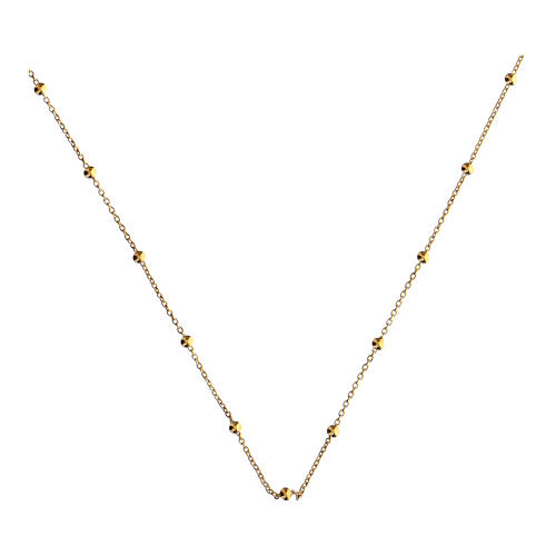 Collana argento sterling dorato grani 2 mm Agios 1