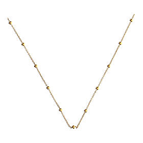 Golden sterling silver necklace 2 mm Agios beads