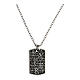 Rhodium plated silver Our Father plate necklace Agios s1