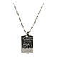 Rhodium plated silver Our Father plate necklace Agios s2