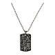 Rhodium plated silver Our Father plate necklace Benedictus s1
