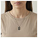 Rhodium plated silver Our Father plate necklace Benedictus s2