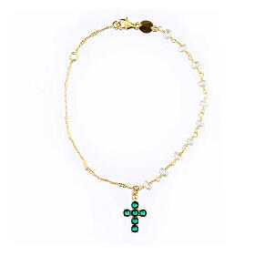 Bracciale zirconi verdi Lumae Patronus Agios argento dorato