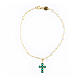 Green zircon cross bracelet Lumae Patronus Agios golden silver s1