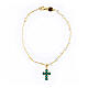 Green zircon cross bracelet Lumae Patronus Agios golden silver s1