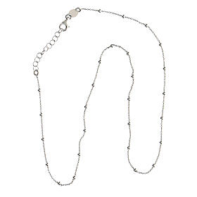 Collier argent 925 rhodié grains 2 mm Agios