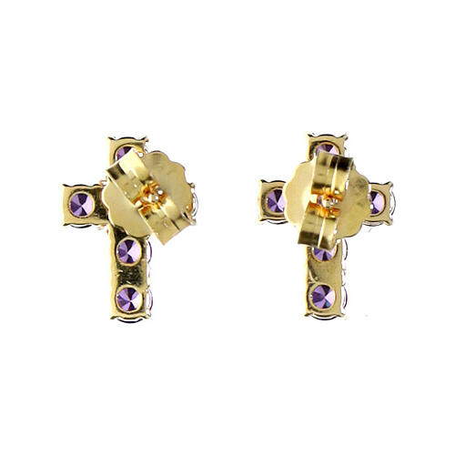 Pendientes Lumae Patronus zircones violeta plata dorada Agios 4