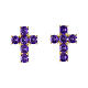 Clous d'oreilles Lumae Patronus zircons violets argent 925 doré Agios s1