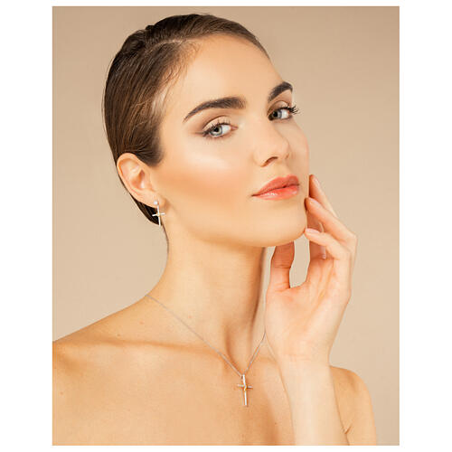 Agios Illumina drop earrings, 925 silver and white rhinestones 4
