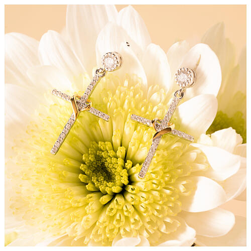 Agios Illumina drop earrings, 925 silver and white rhinestones 5