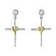 Agios Illumina drop earrings, 925 silver and white rhinestones s1