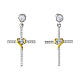 Agios Illumina drop earrings, 925 silver and white rhinestones s1