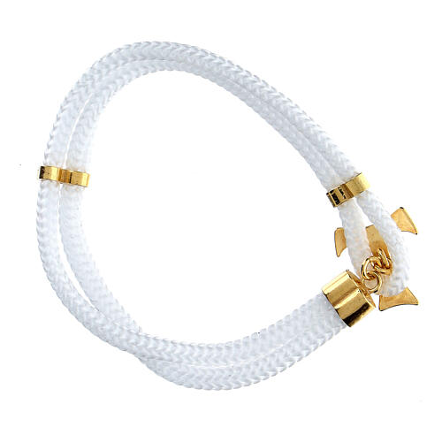 Bracciale Vinculum Fidei bianco tau dorata Agios argento 925 3