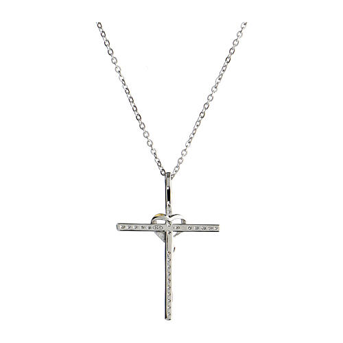 925 Silver cross necklace white zircons Illumina Agios 2