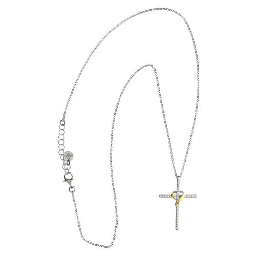 925 Silver cross necklace white zircons Illumina Agios 3