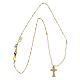 Golden cross necklace Claritas Agios white agate zircons s3