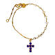 Lumae Patronus bracelet by Agios, gold plated 925 silver, purple rhinestones and pearls s1