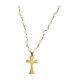 Claritas necklace by Agios, gold plated 925 silver, tau cross and white agate s1