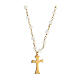 Claritas necklace by Agios, gold plated 925 silver, tau cross and white agate s2